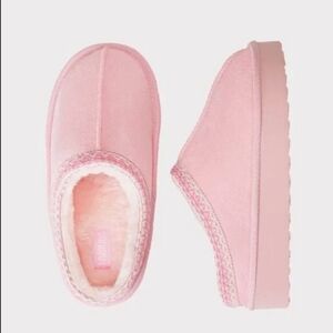 Fabkids Platform Slip-on Suede Shoes Lined With Faux Fur